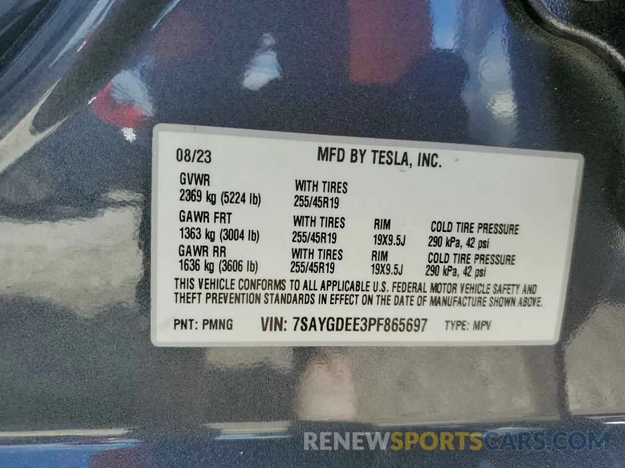 13 Photograph of a damaged car 7SAYGDEE3PF865697 TESLA MODEL Y 2023