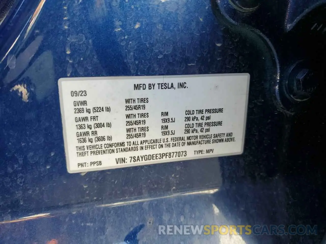 14 Photograph of a damaged car 7SAYGDEE3PF877073 TESLA MODEL Y 2023