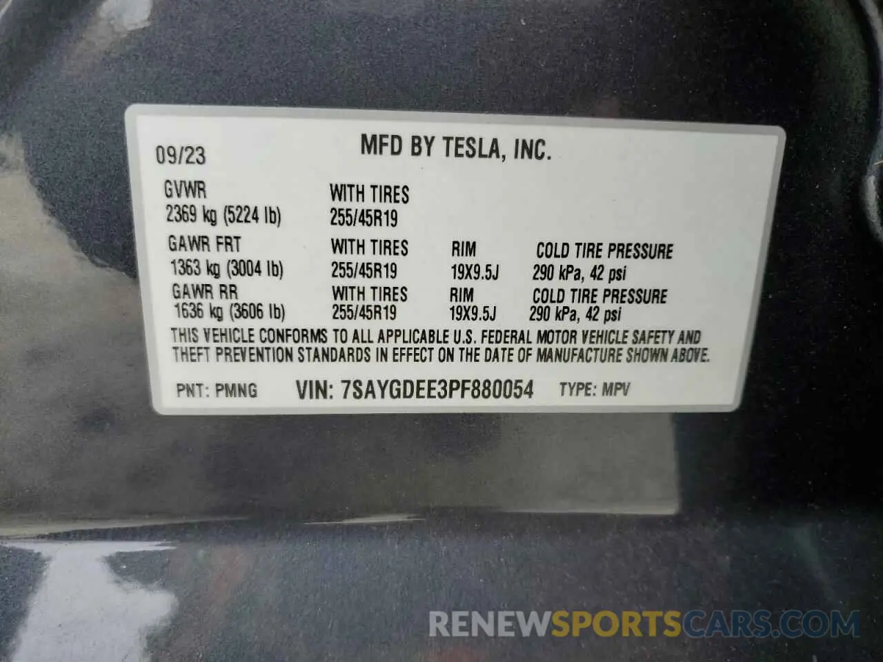 12 Фотография поврежденного автомобиля 7SAYGDEE3PF880054 TESLA MODEL Y 2023