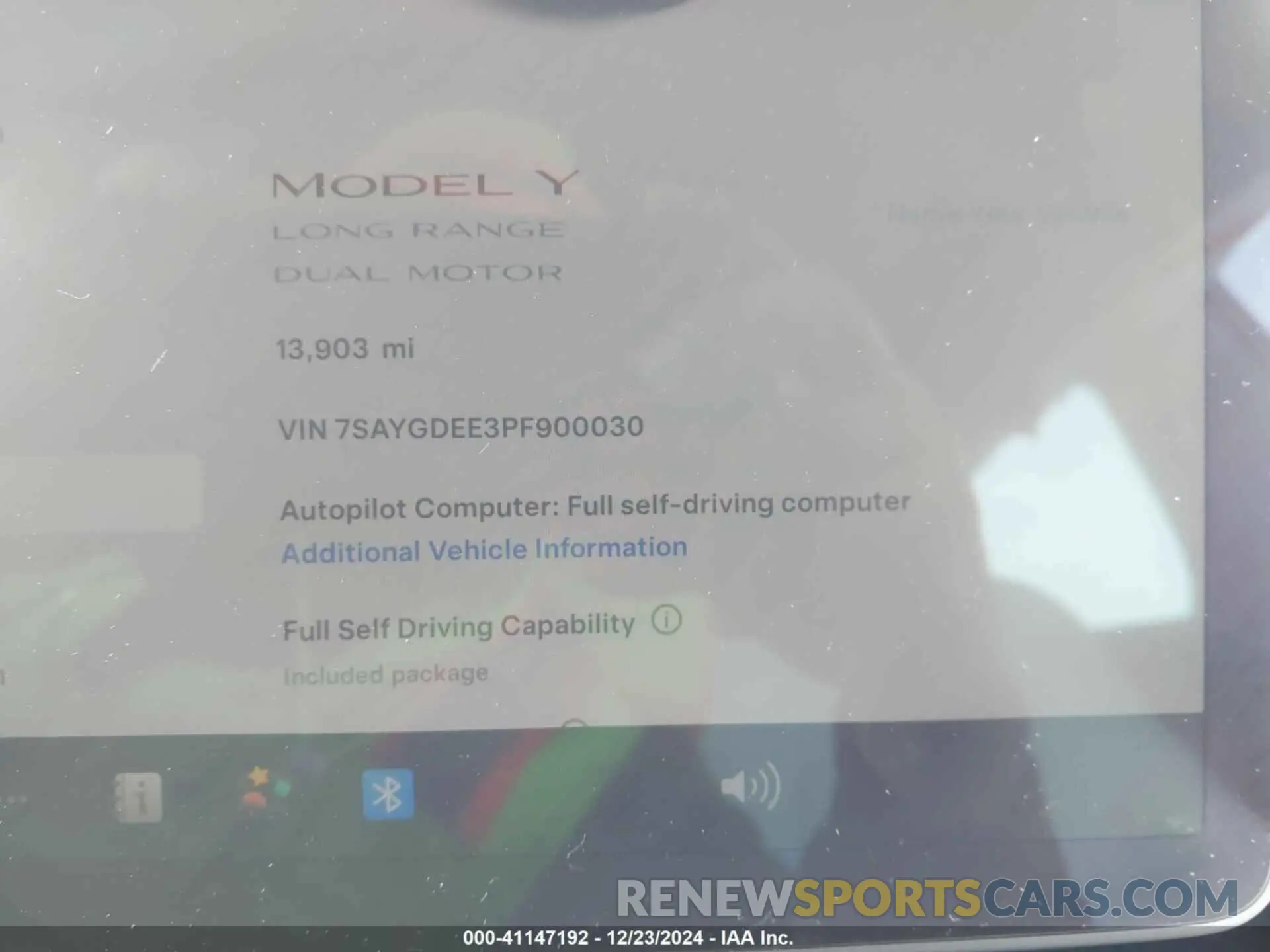 7 Фотография поврежденного автомобиля 7SAYGDEE3PF900030 TESLA MODEL Y 2023