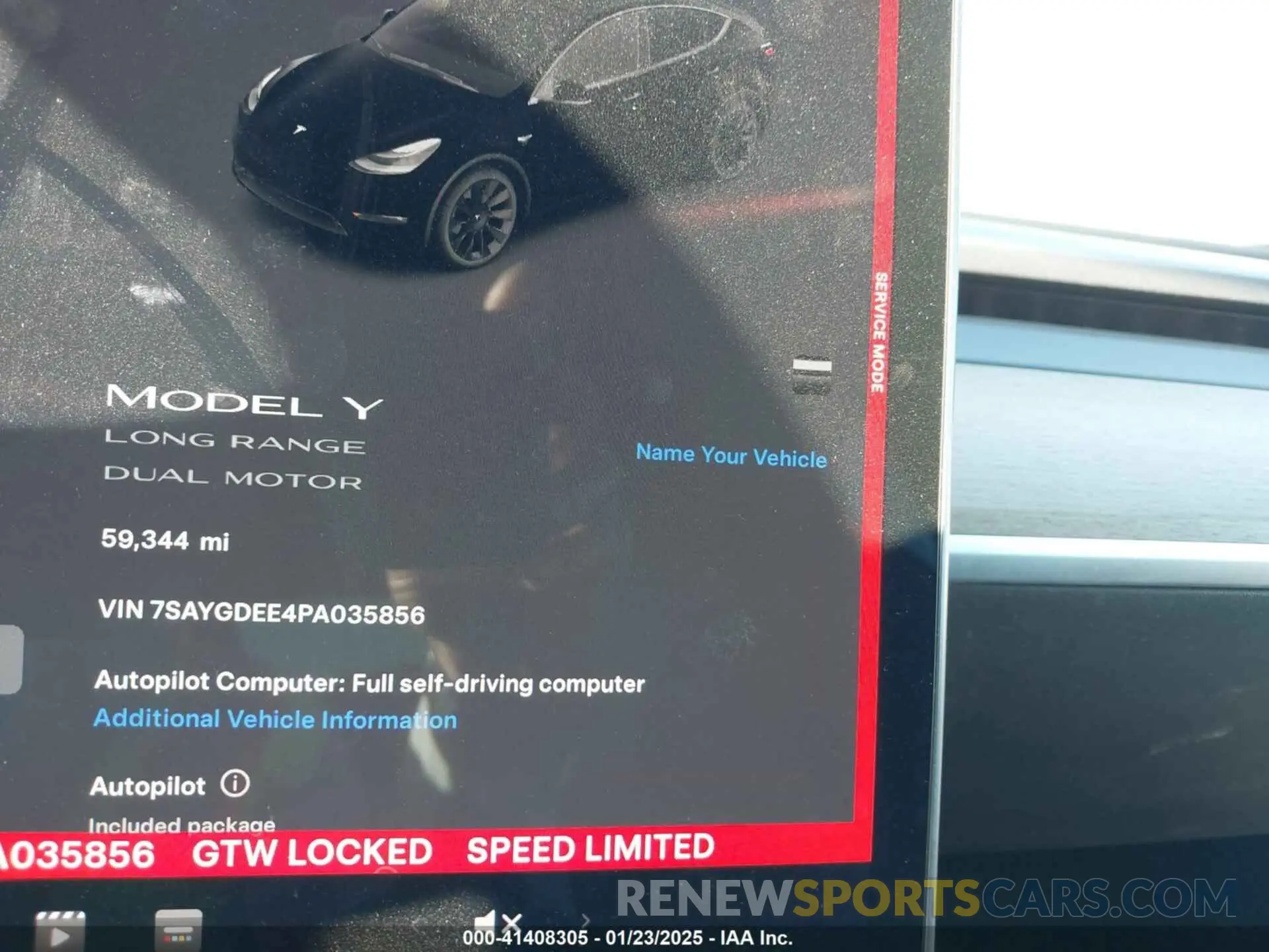 7 Photograph of a damaged car 7SAYGDEE4PA035856 TESLA MODEL Y 2023