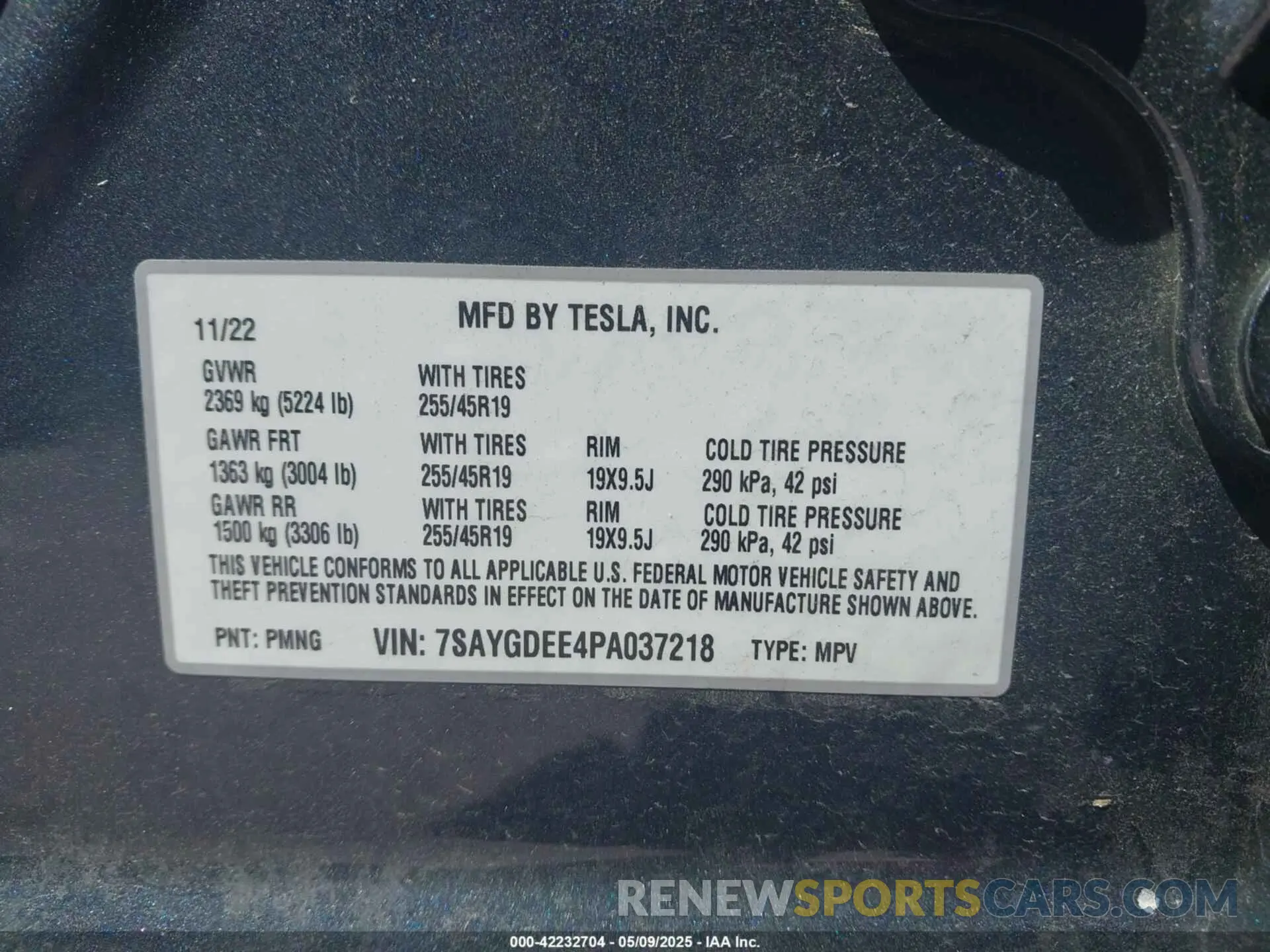 9 Photograph of a damaged car 7SAYGDEE4PA037218 TESLA MODEL Y 2023