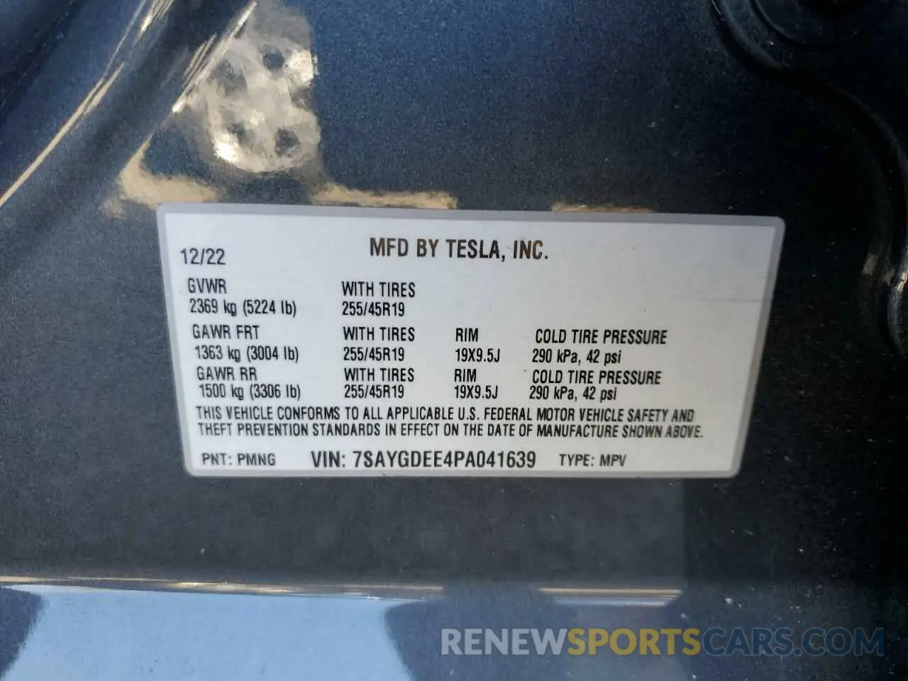 12 Photograph of a damaged car 7SAYGDEE4PA041639 TESLA MODEL Y 2023