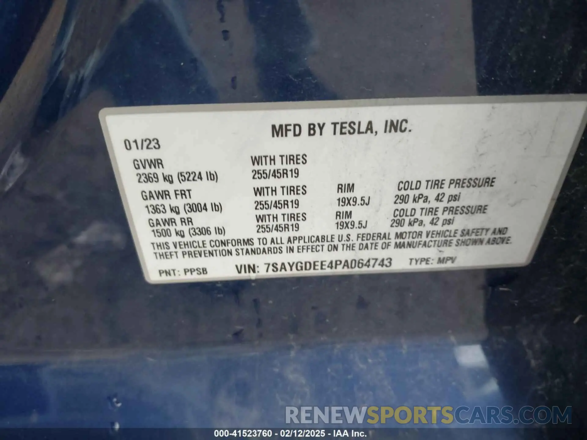 9 Photograph of a damaged car 7SAYGDEE4PA064743 TESLA MODEL Y 2023