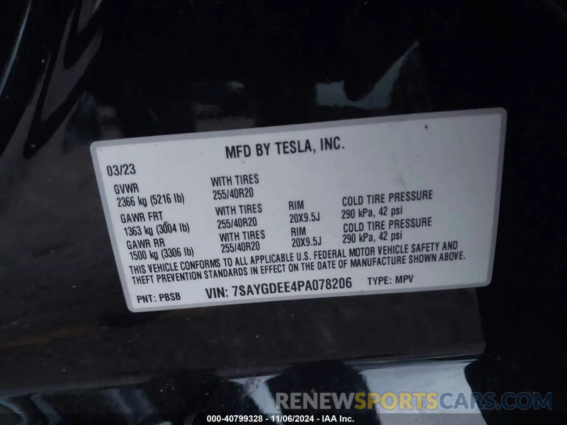 9 Photograph of a damaged car 7SAYGDEE4PA078206 TESLA MODEL Y 2023