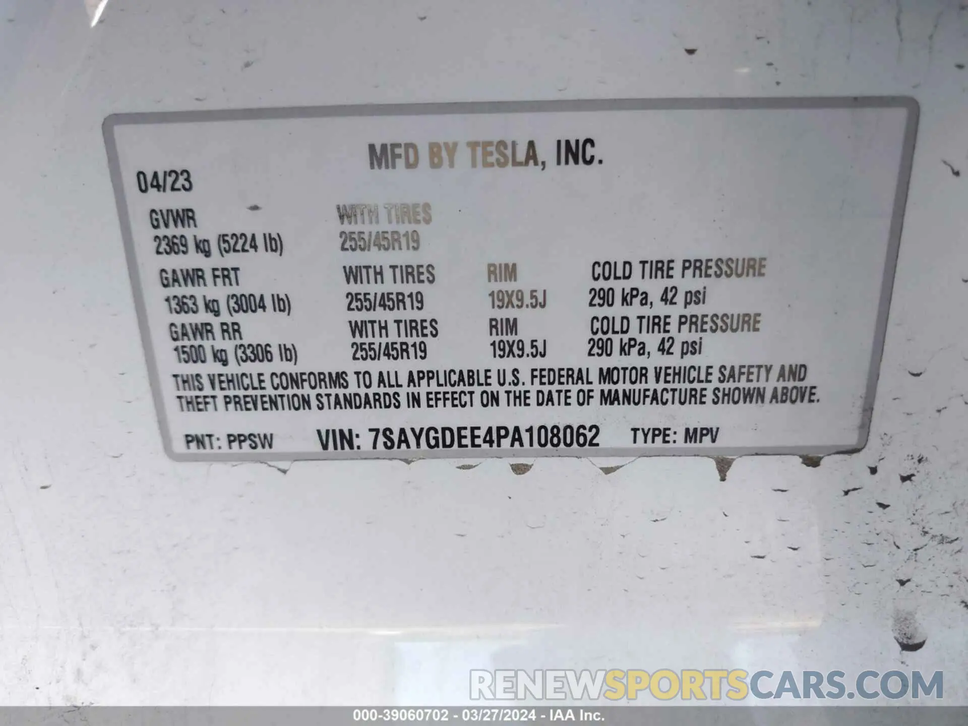 9 Photograph of a damaged car 7SAYGDEE4PA108062 TESLA MODEL Y 2023