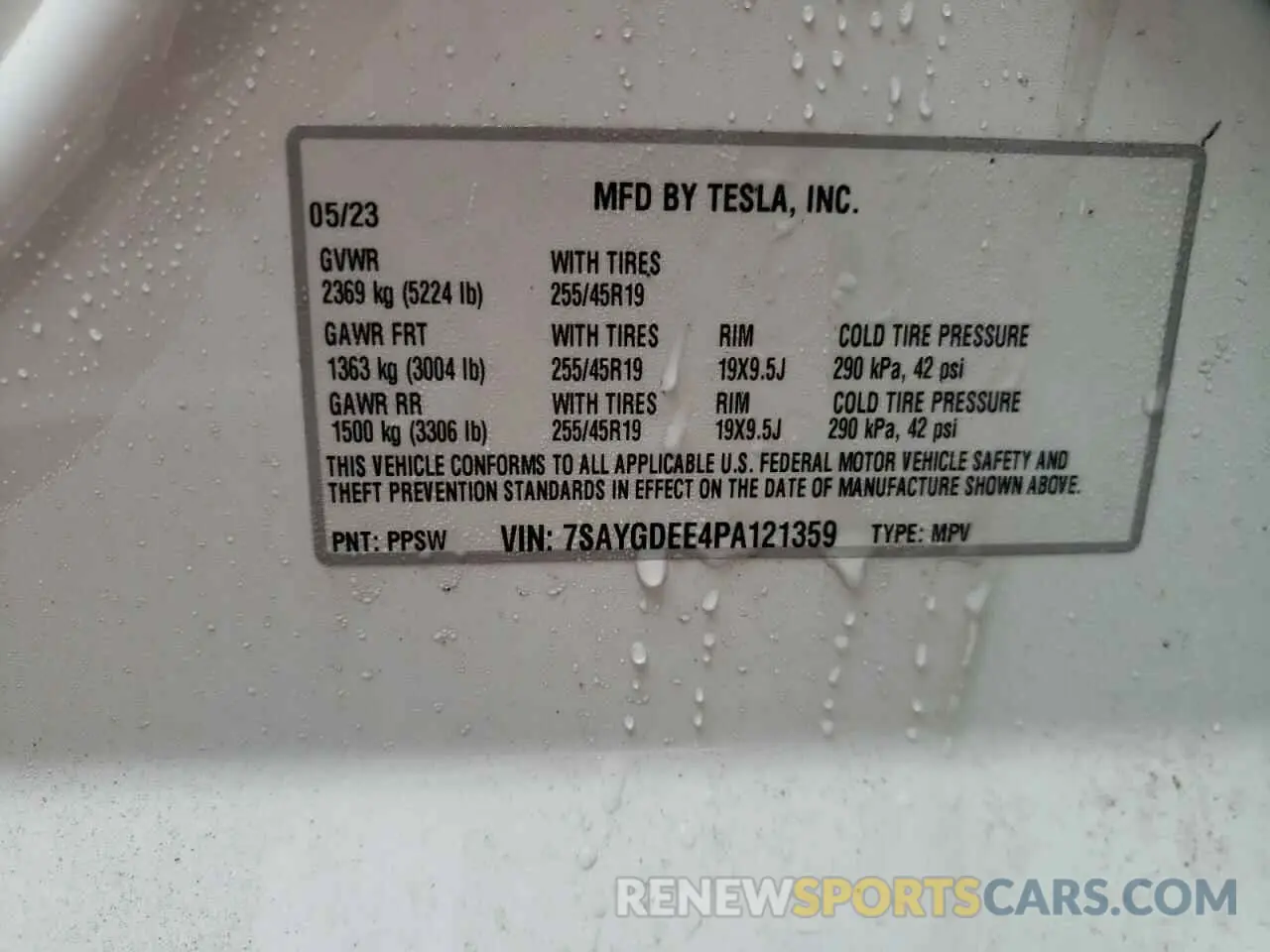 12 Фотография поврежденного автомобиля 7SAYGDEE4PA121359 TESLA MODEL Y 2023