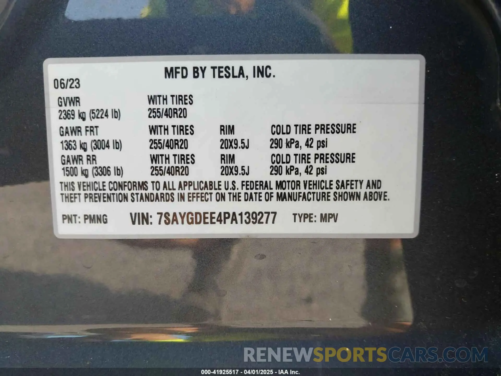 9 Фотография поврежденного автомобиля 7SAYGDEE4PA139277 TESLA MODEL Y 2023