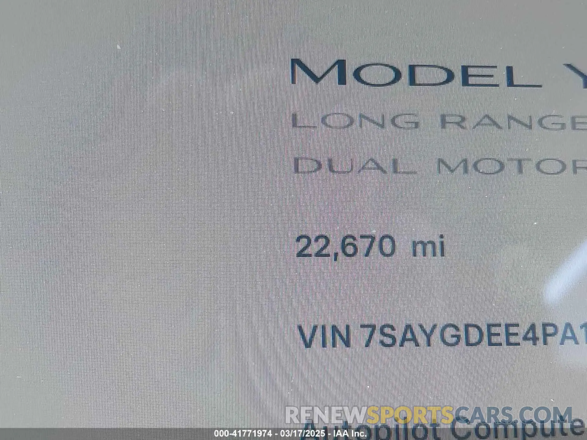 15 Фотография поврежденного автомобиля 7SAYGDEE4PA145922 TESLA MODEL Y 2023