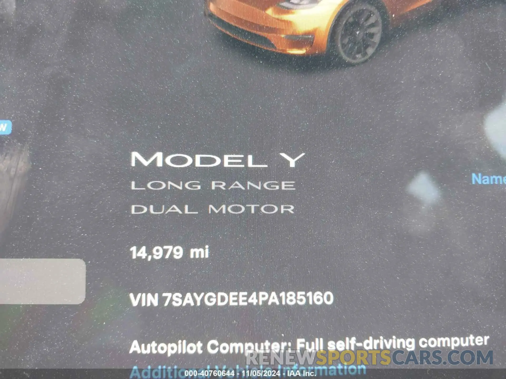15 Photograph of a damaged car 7SAYGDEE4PA185160 TESLA MODEL Y 2023