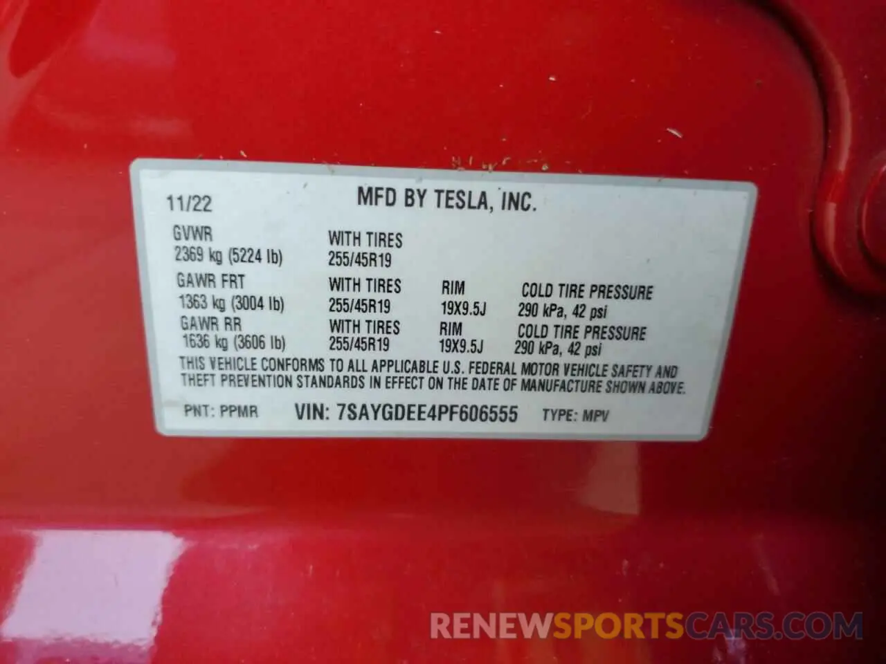14 Photograph of a damaged car 7SAYGDEE4PF606555 TESLA MODEL Y 2023