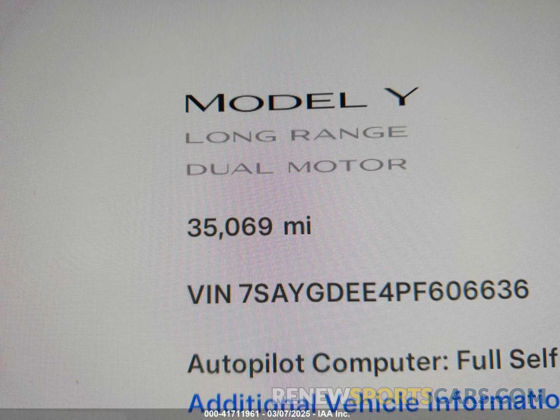 16 Фотография поврежденного автомобиля 7SAYGDEE4PF606636 TESLA MODEL Y 2023