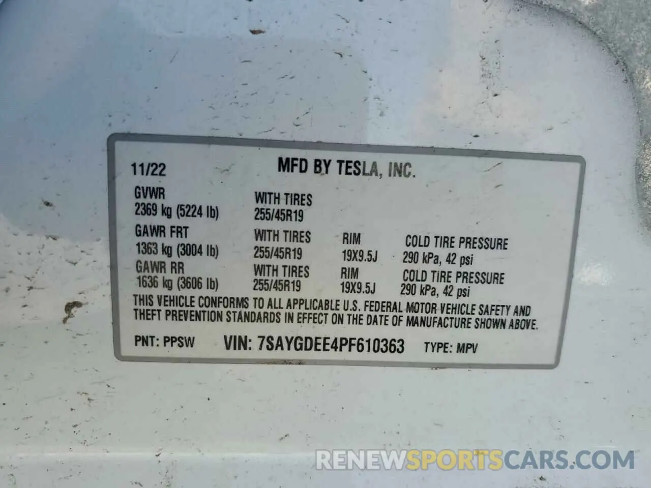 14 Фотография поврежденного автомобиля 7SAYGDEE4PF610363 TESLA MODEL Y 2023
