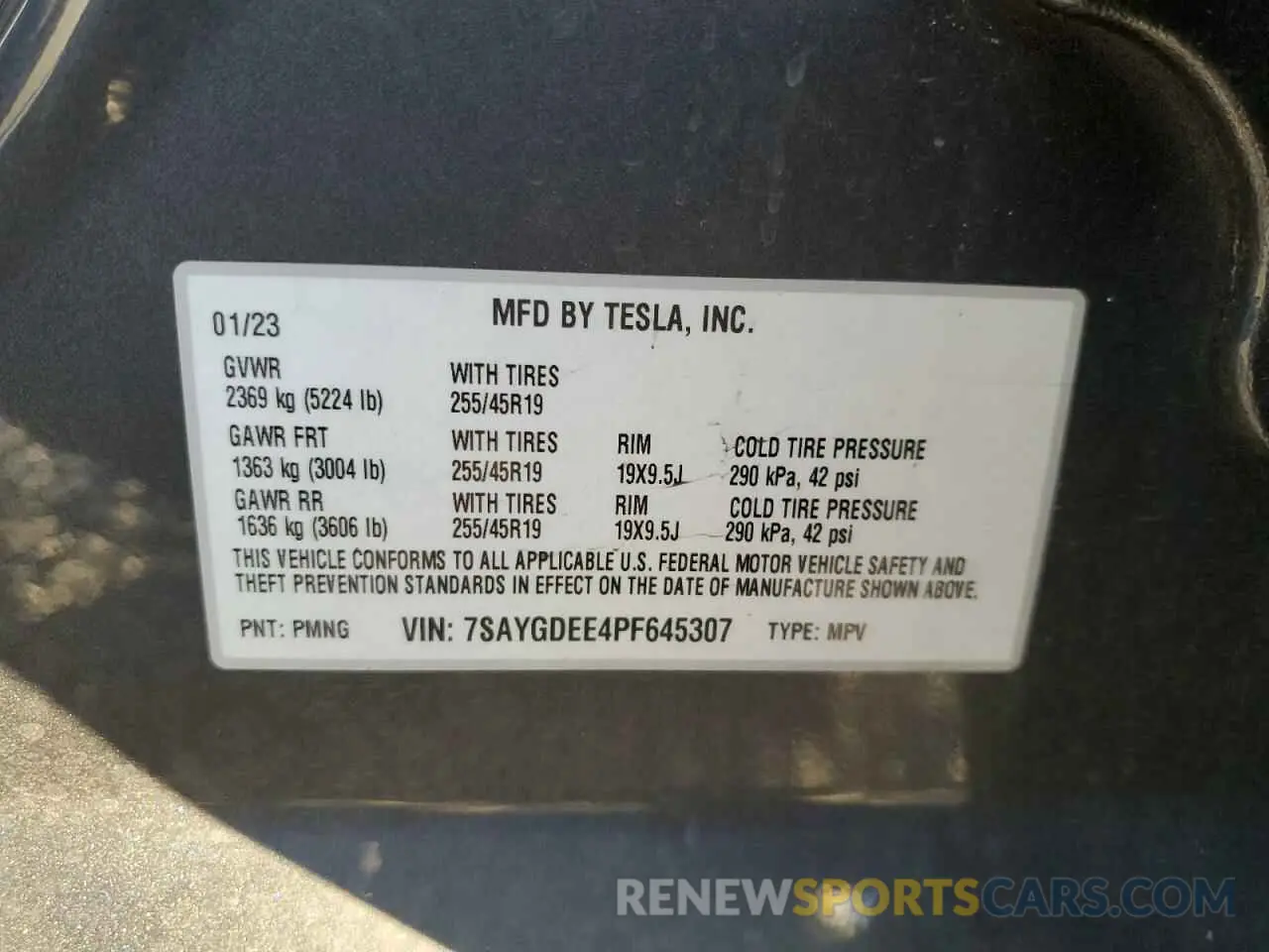 15 Фотография поврежденного автомобиля 7SAYGDEE4PF645307 TESLA MODEL Y 2023