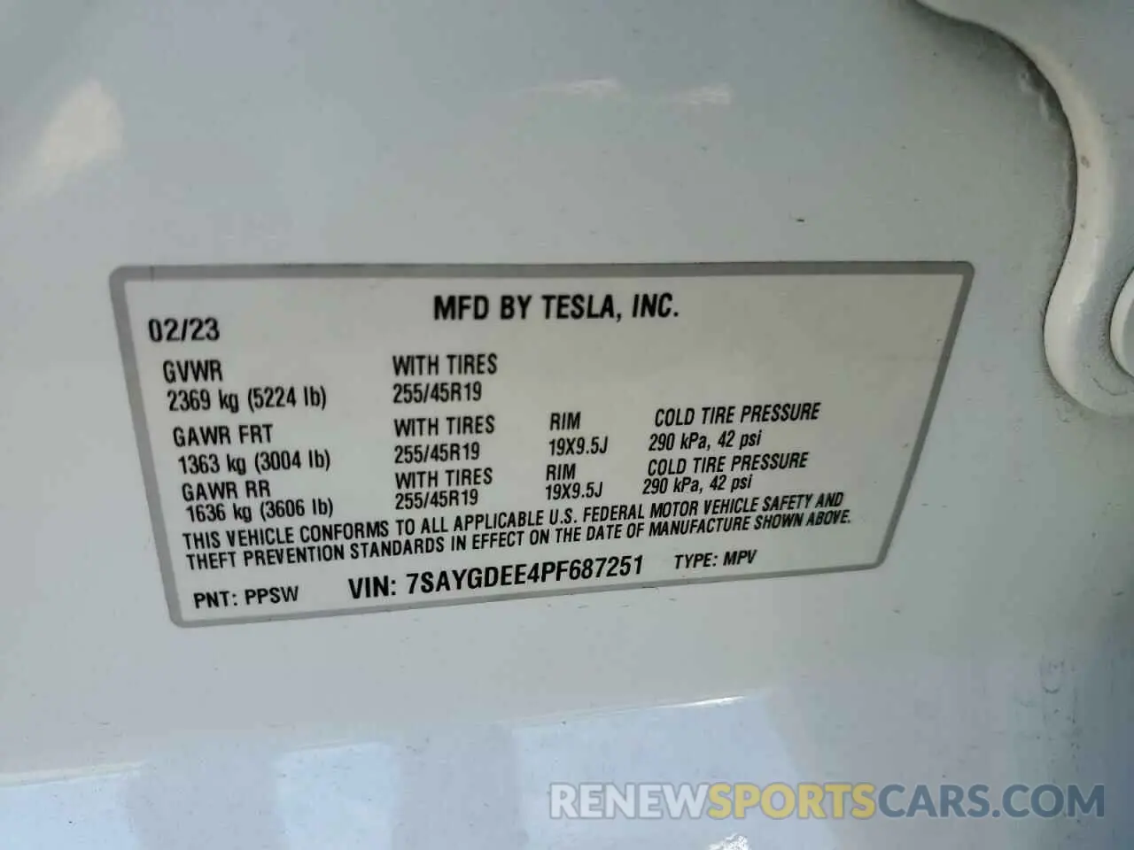 14 Фотография поврежденного автомобиля 7SAYGDEE4PF687251 TESLA MODEL Y 2023