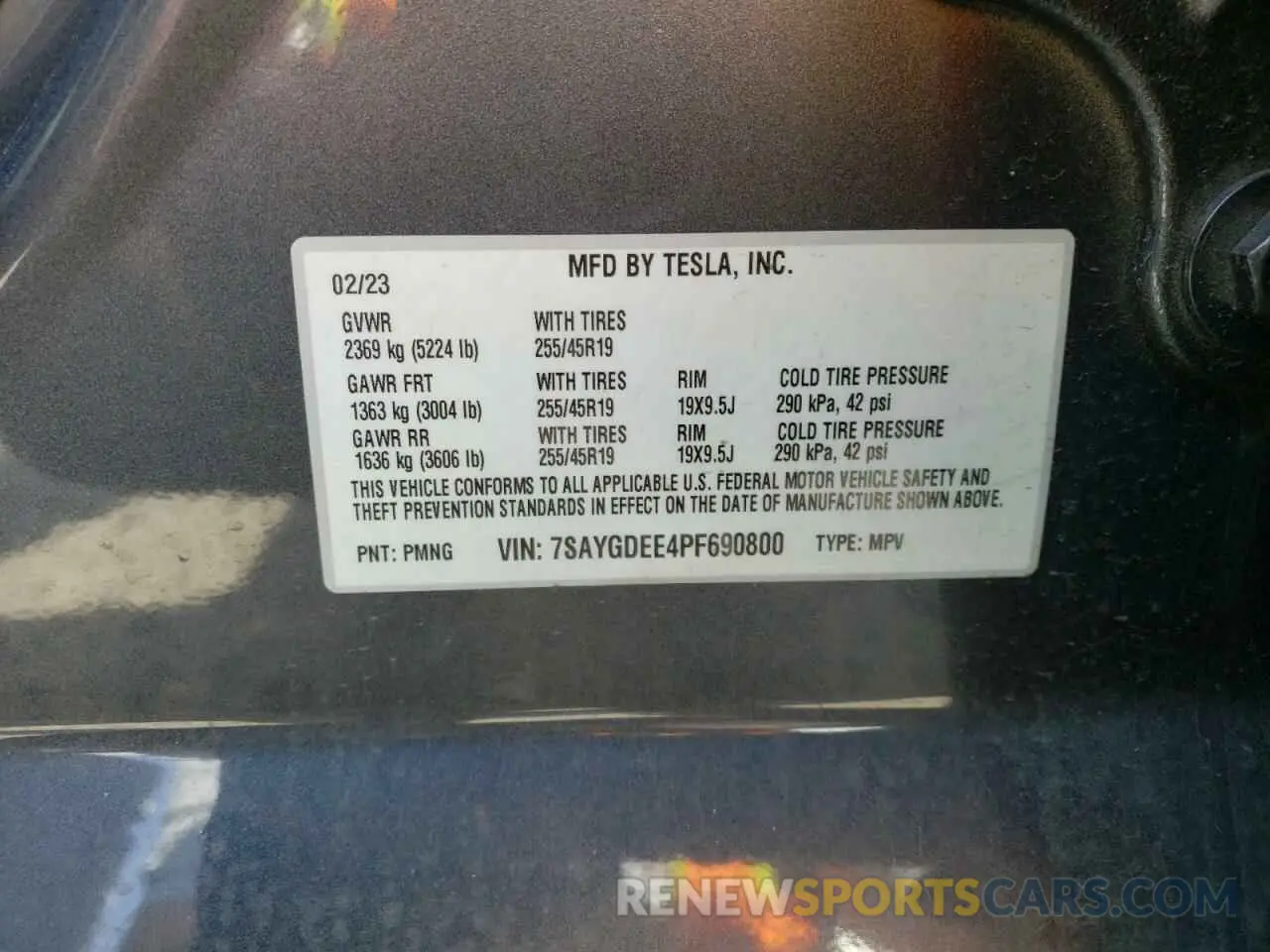 14 Photograph of a damaged car 7SAYGDEE4PF690800 TESLA MODEL Y 2023