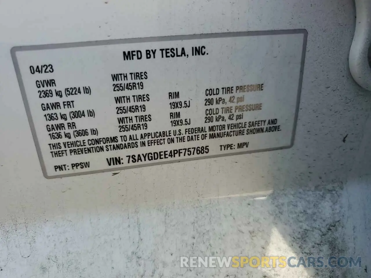 14 Photograph of a damaged car 7SAYGDEE4PF757685 TESLA MODEL Y 2023