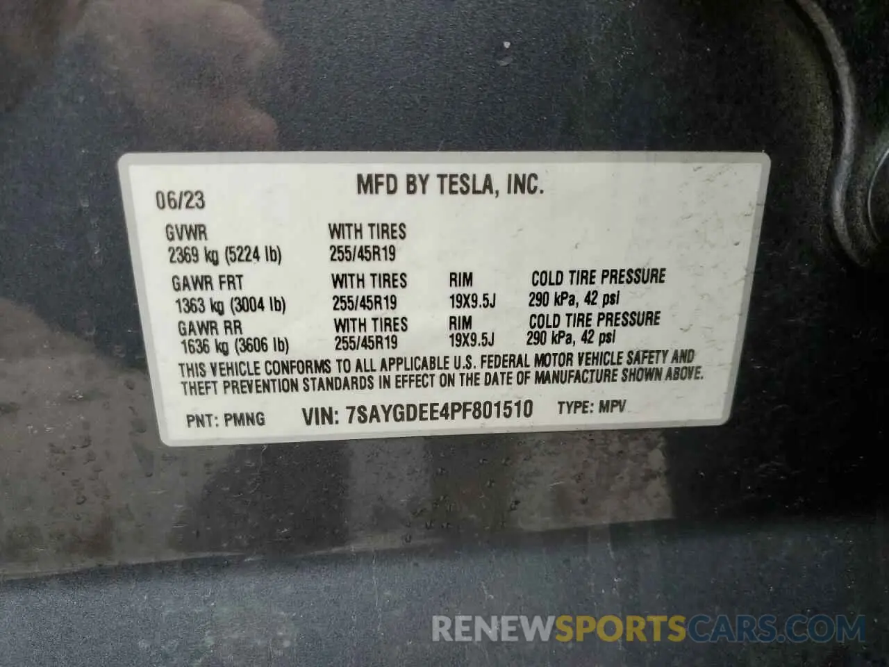13 Фотография поврежденного автомобиля 7SAYGDEE4PF801510 TESLA MODEL Y 2023