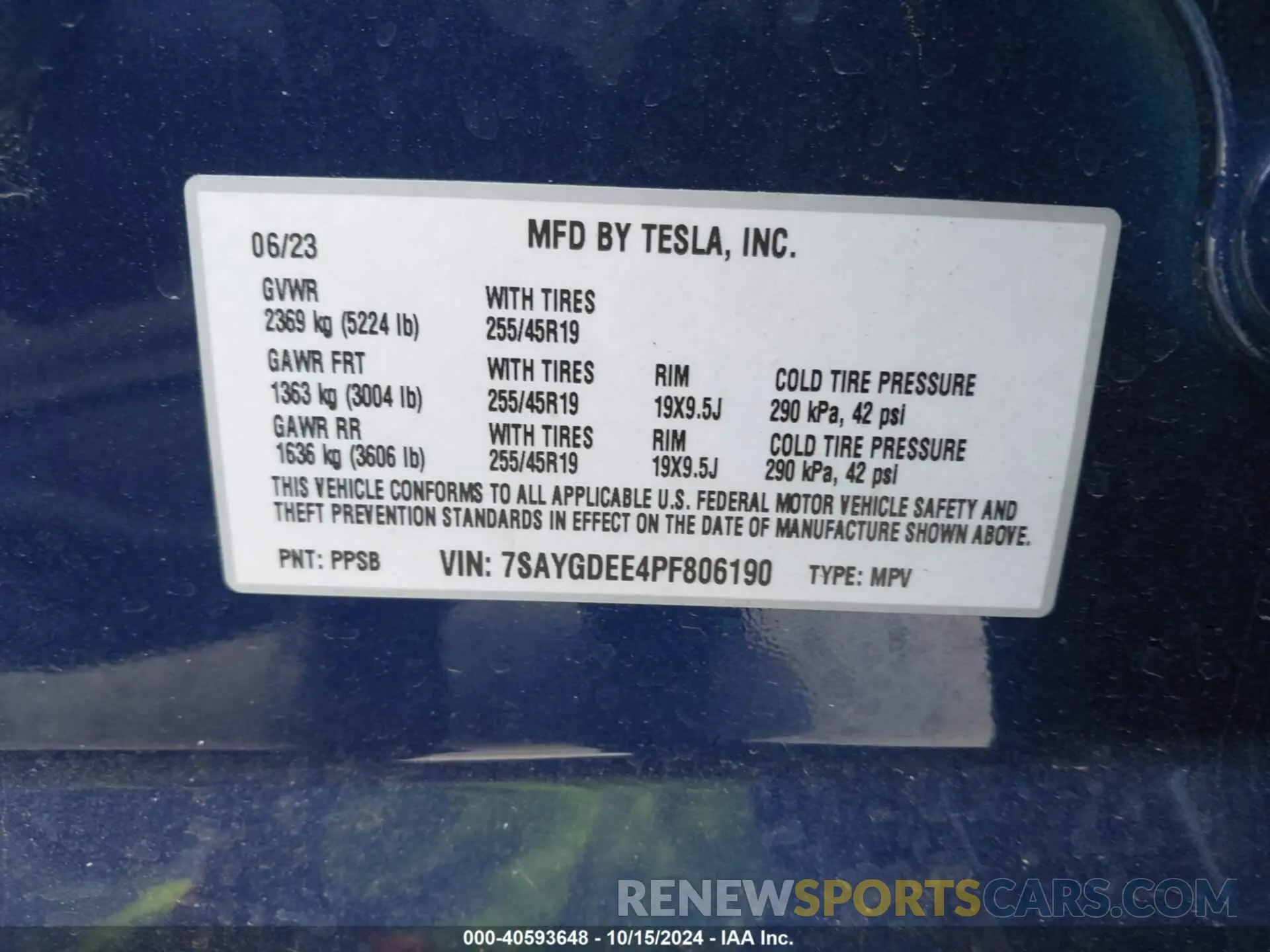 9 Photograph of a damaged car 7SAYGDEE4PF806190 TESLA MODEL Y 2023