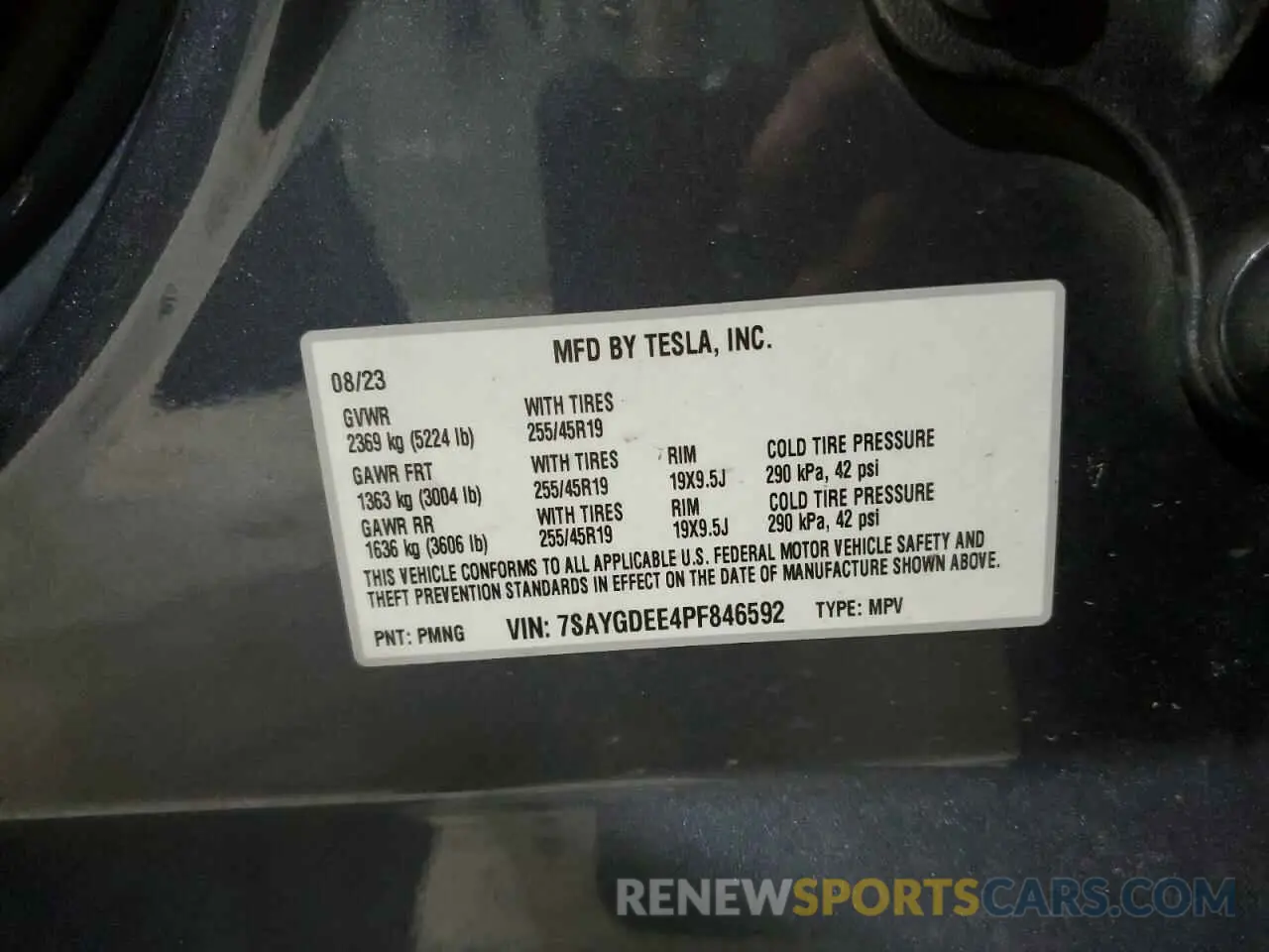 13 Photograph of a damaged car 7SAYGDEE4PF846592 TESLA MODEL Y 2023