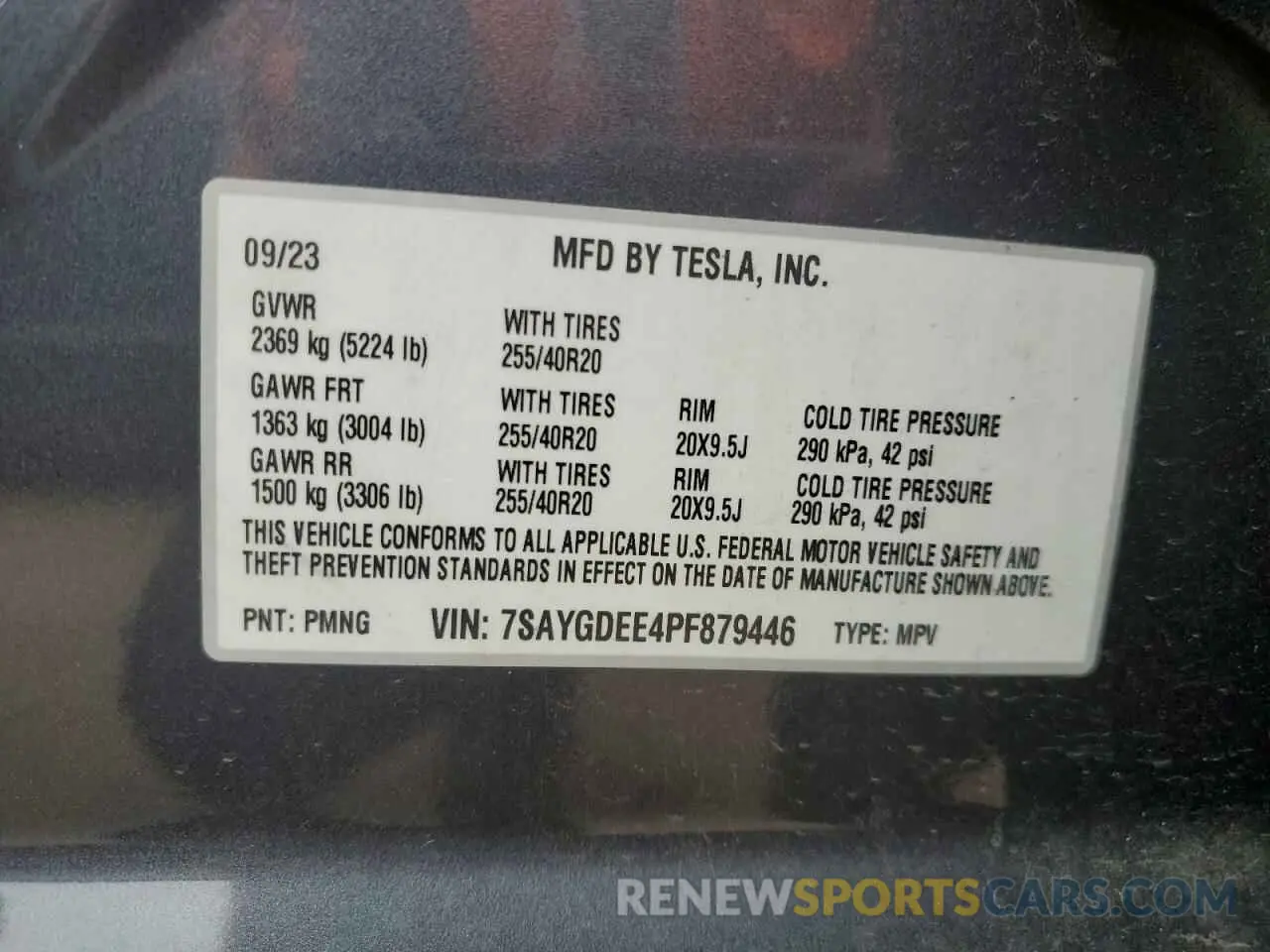12 Photograph of a damaged car 7SAYGDEE4PF879446 TESLA MODEL Y 2023