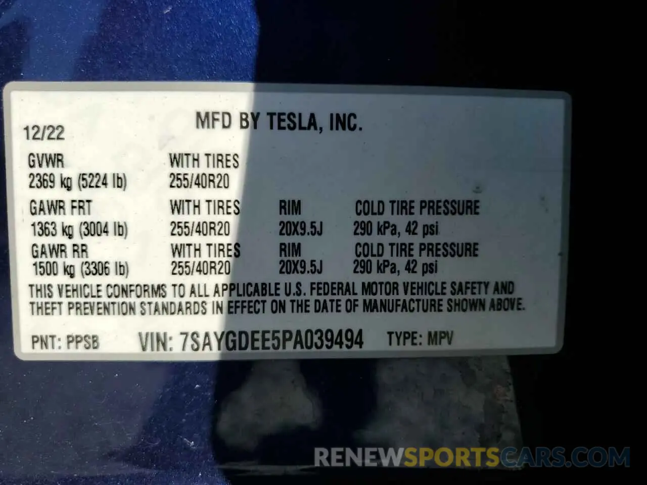 14 Photograph of a damaged car 7SAYGDEE5PA039494 TESLA MODEL Y 2023