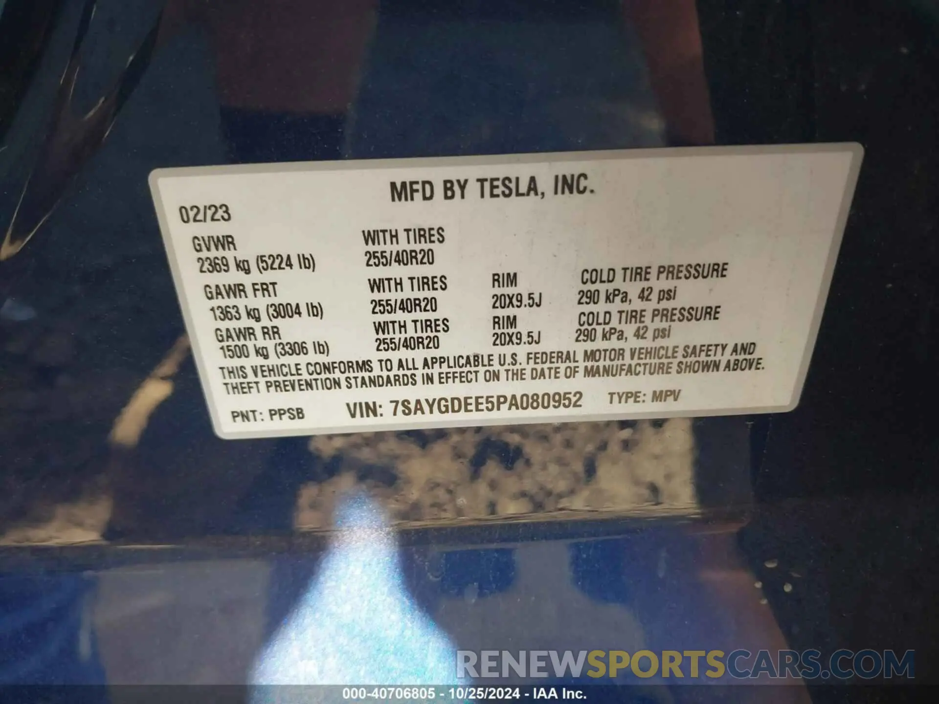 9 Фотография поврежденного автомобиля 7SAYGDEE5PA080952 TESLA MODEL Y 2023