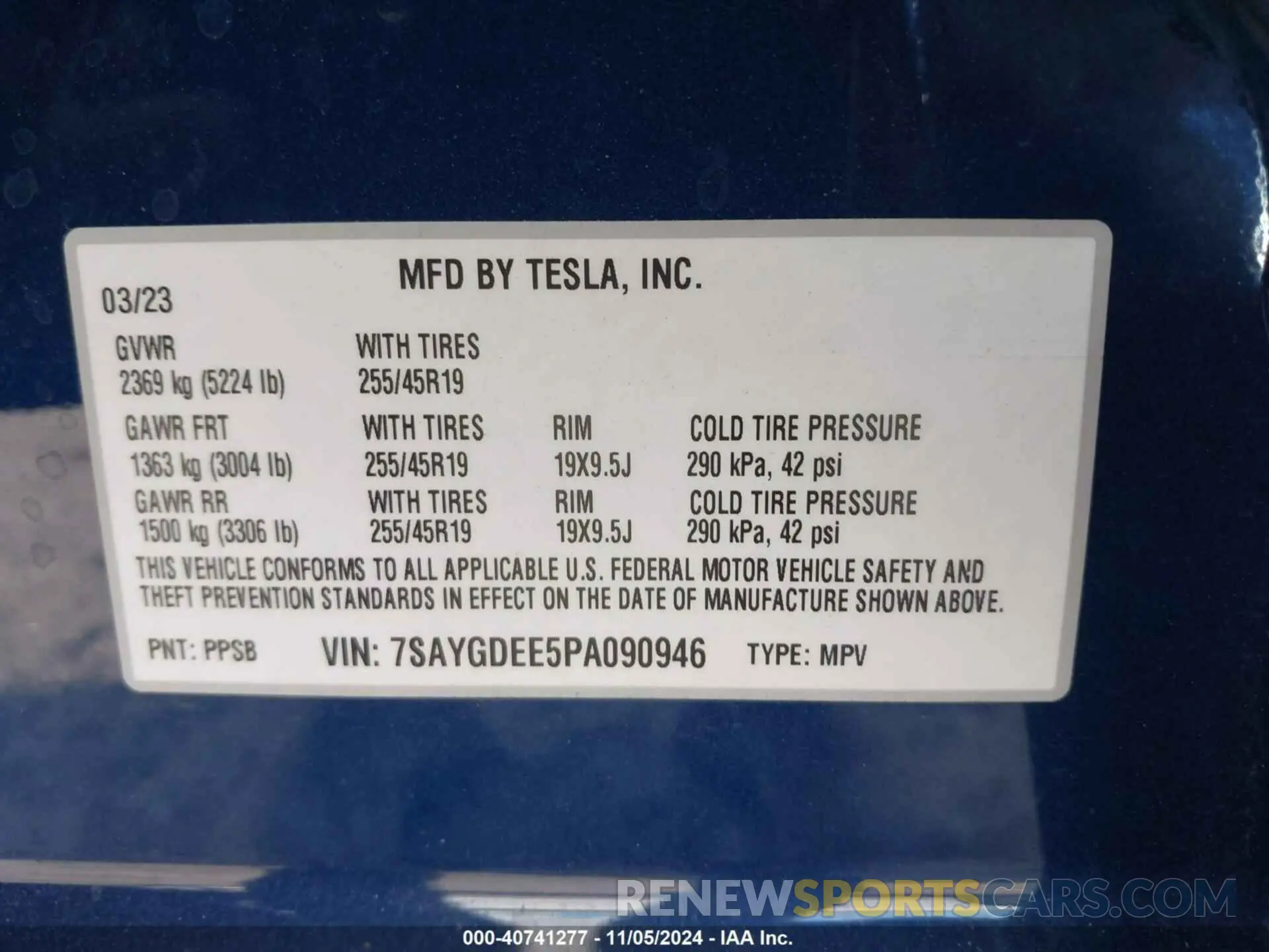 9 Photograph of a damaged car 7SAYGDEE5PA090946 TESLA MODEL Y 2023