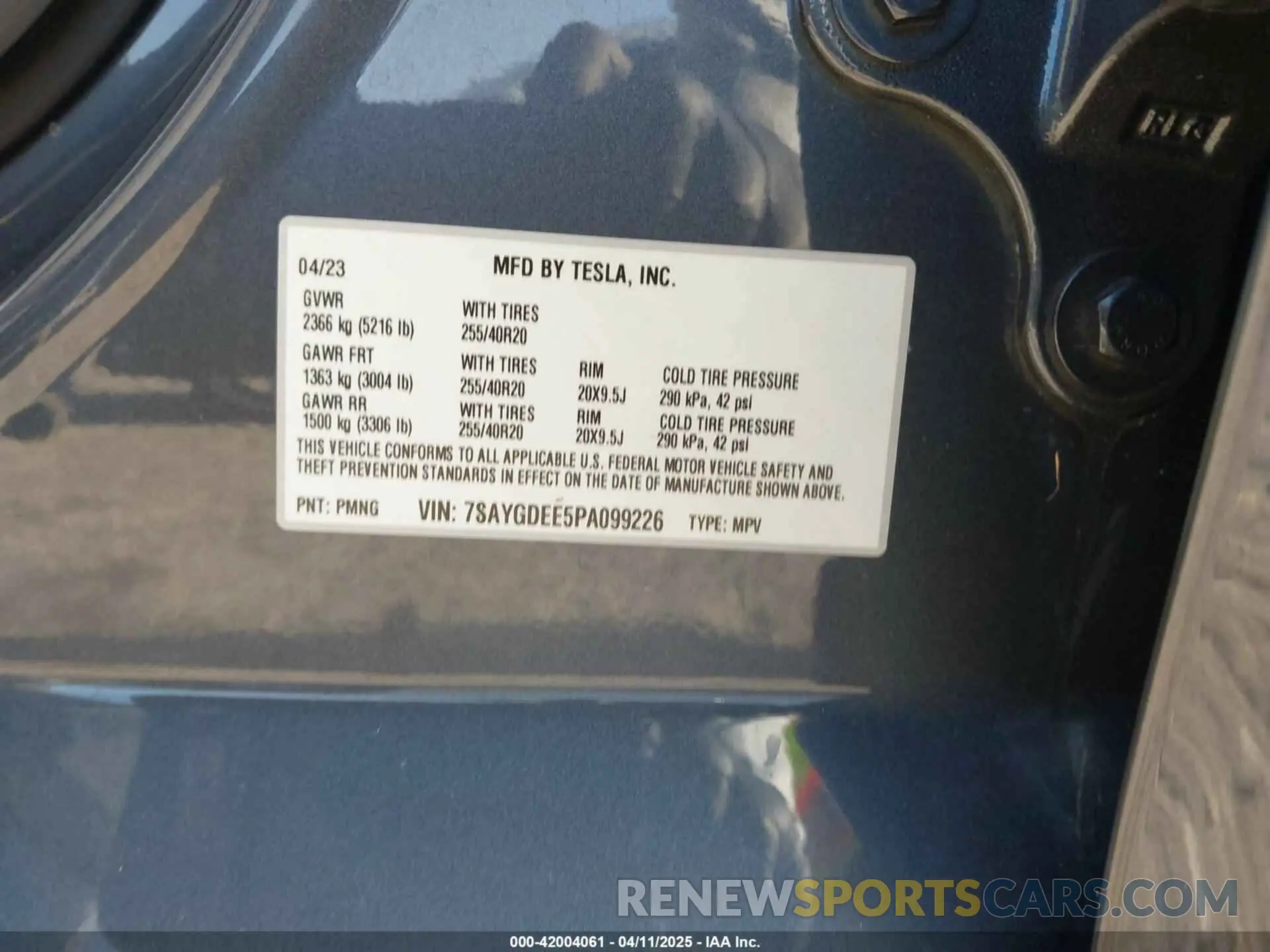 9 Photograph of a damaged car 7SAYGDEE5PA099226 TESLA MODEL Y 2023