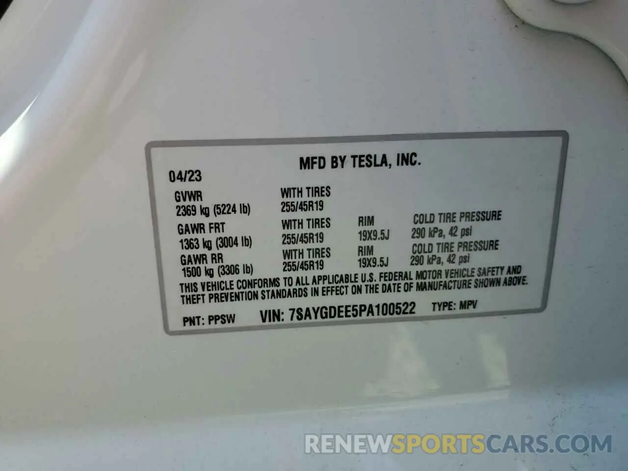 13 Фотография поврежденного автомобиля 7SAYGDEE5PA100522 TESLA MODEL Y 2023