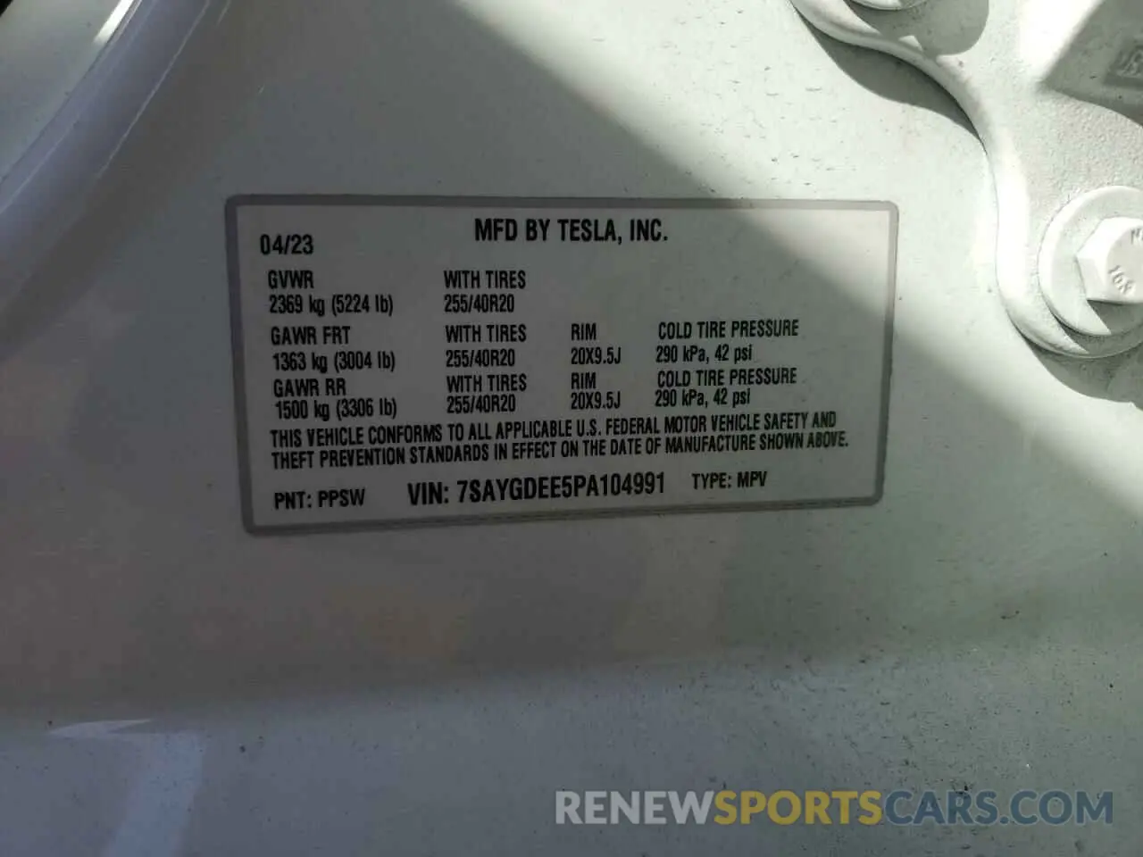 14 Photograph of a damaged car 7SAYGDEE5PA104991 TESLA MODEL Y 2023