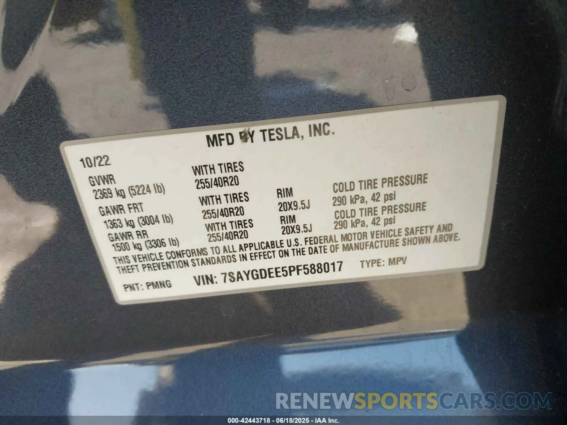 9 Photograph of a damaged car 7SAYGDEE5PF588017 TESLA MODEL Y 2023