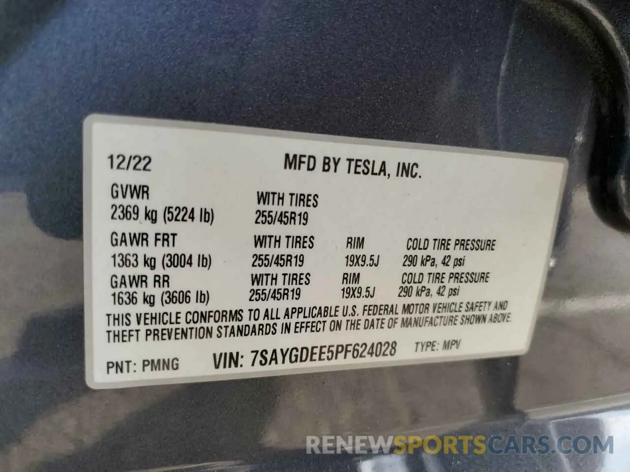 13 Фотография поврежденного автомобиля 7SAYGDEE5PF624028 TESLA MODEL Y 2023