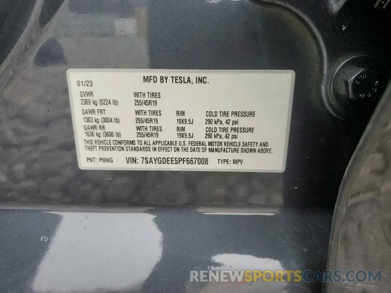 12 Photograph of a damaged car 7SAYGDEE5PF667008 TESLA MODEL Y 2023