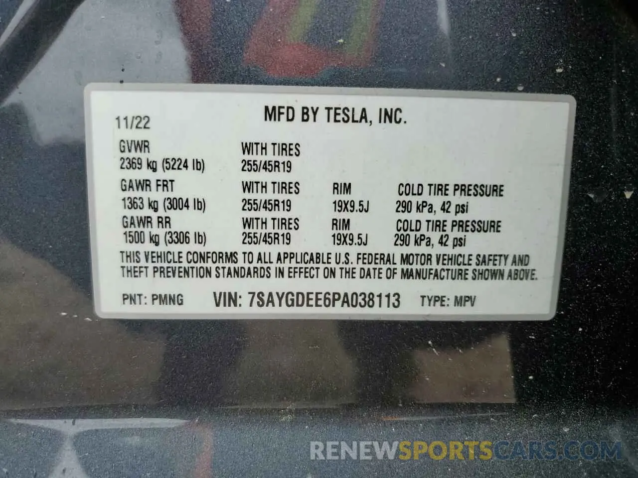 13 Photograph of a damaged car 7SAYGDEE6PA038113 TESLA MODEL Y 2023