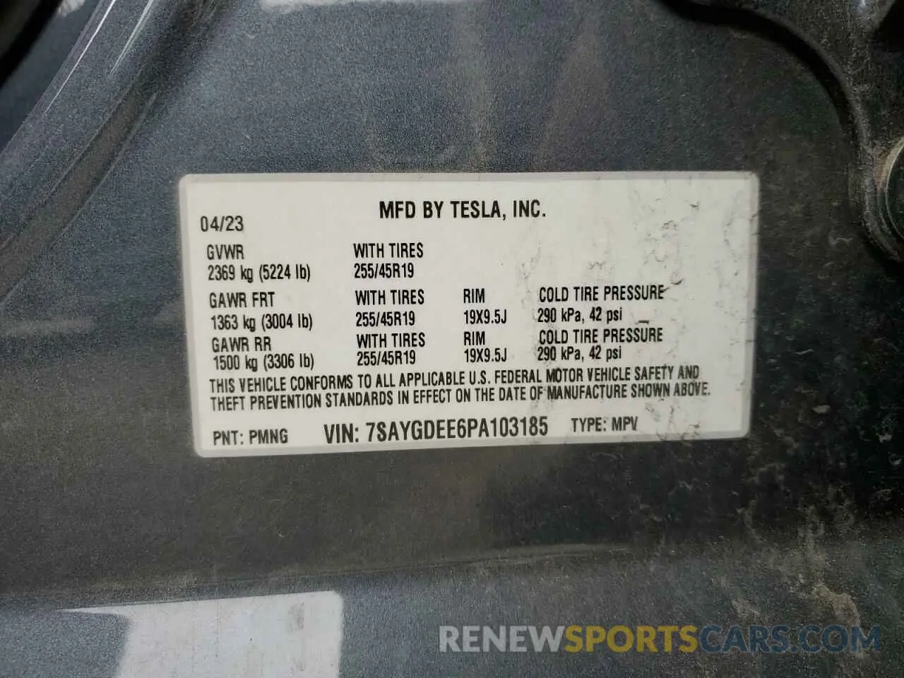 14 Photograph of a damaged car 7SAYGDEE6PA103185 TESLA MODEL Y 2023
