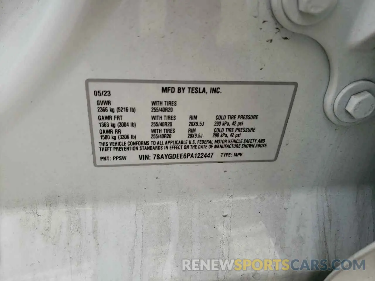 12 Photograph of a damaged car 7SAYGDEE6PA122447 TESLA MODEL Y 2023