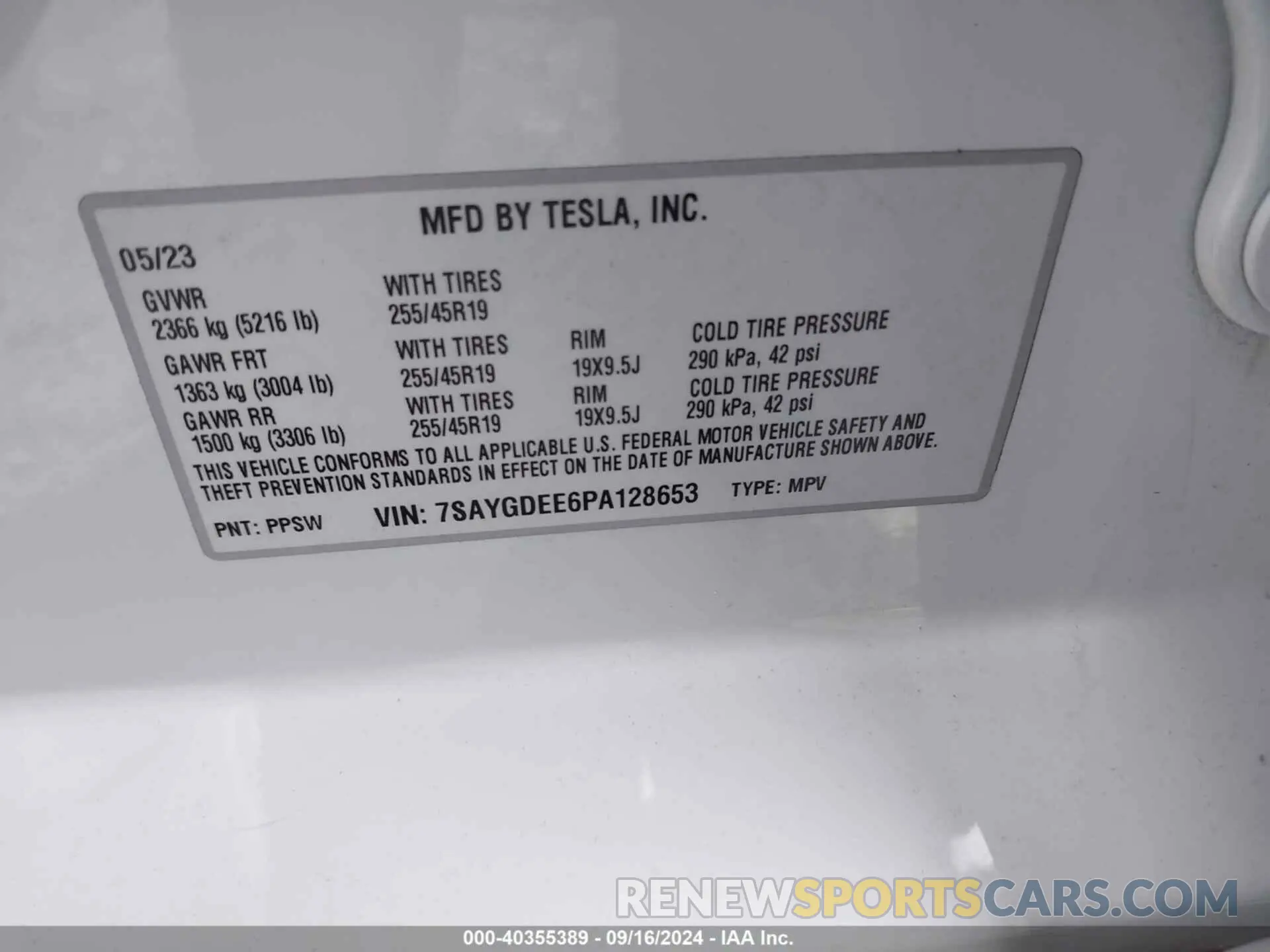 9 Photograph of a damaged car 7SAYGDEE6PA128653 TESLA MODEL Y 2023