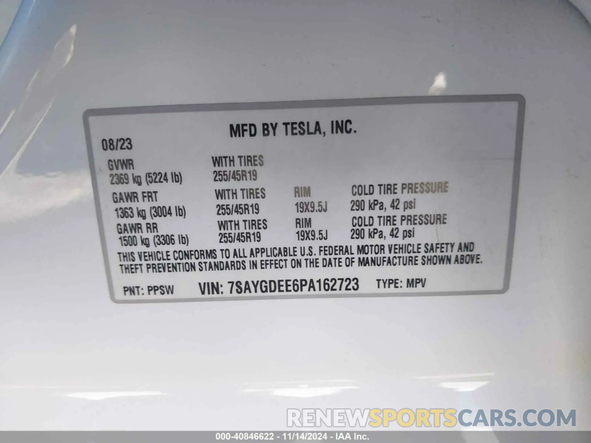 9 Photograph of a damaged car 7SAYGDEE6PA162723 TESLA MODEL Y 2023