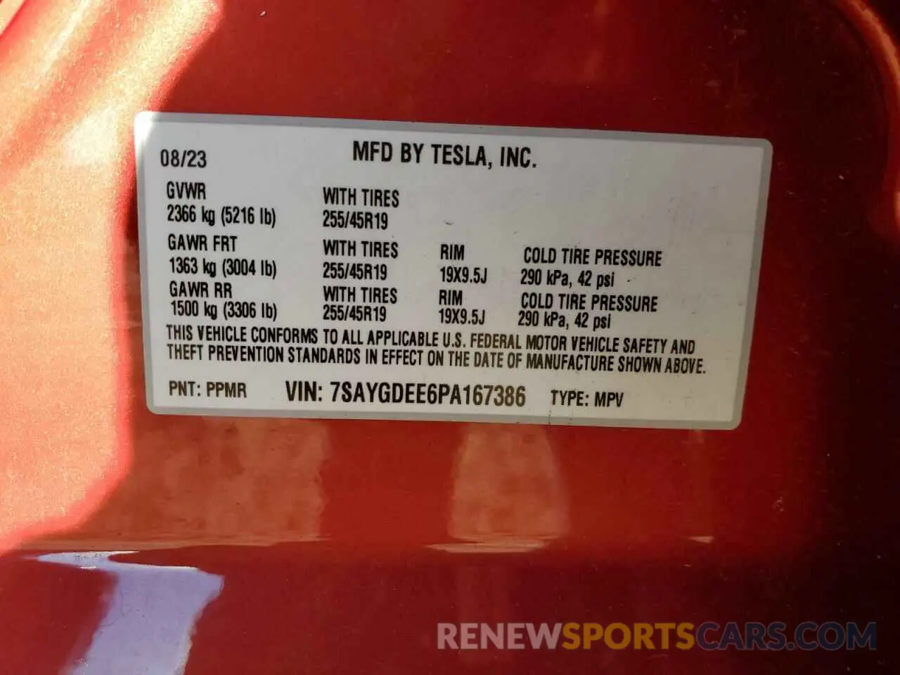 15 Фотография поврежденного автомобиля 7SAYGDEE6PA167386 TESLA MODEL Y 2023