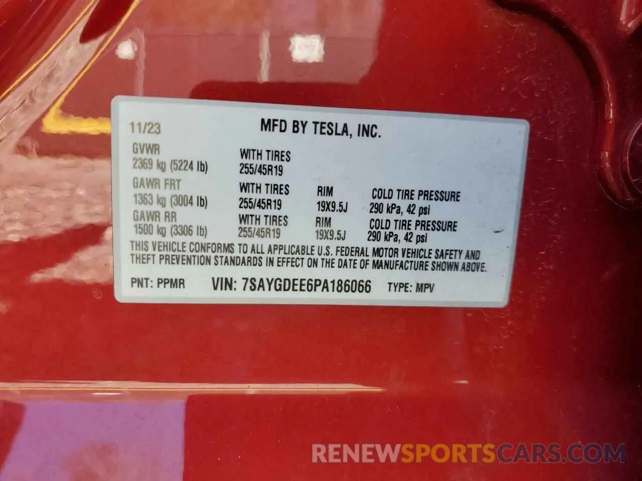 12 Photograph of a damaged car 7SAYGDEE6PA186066 TESLA MODEL Y 2023