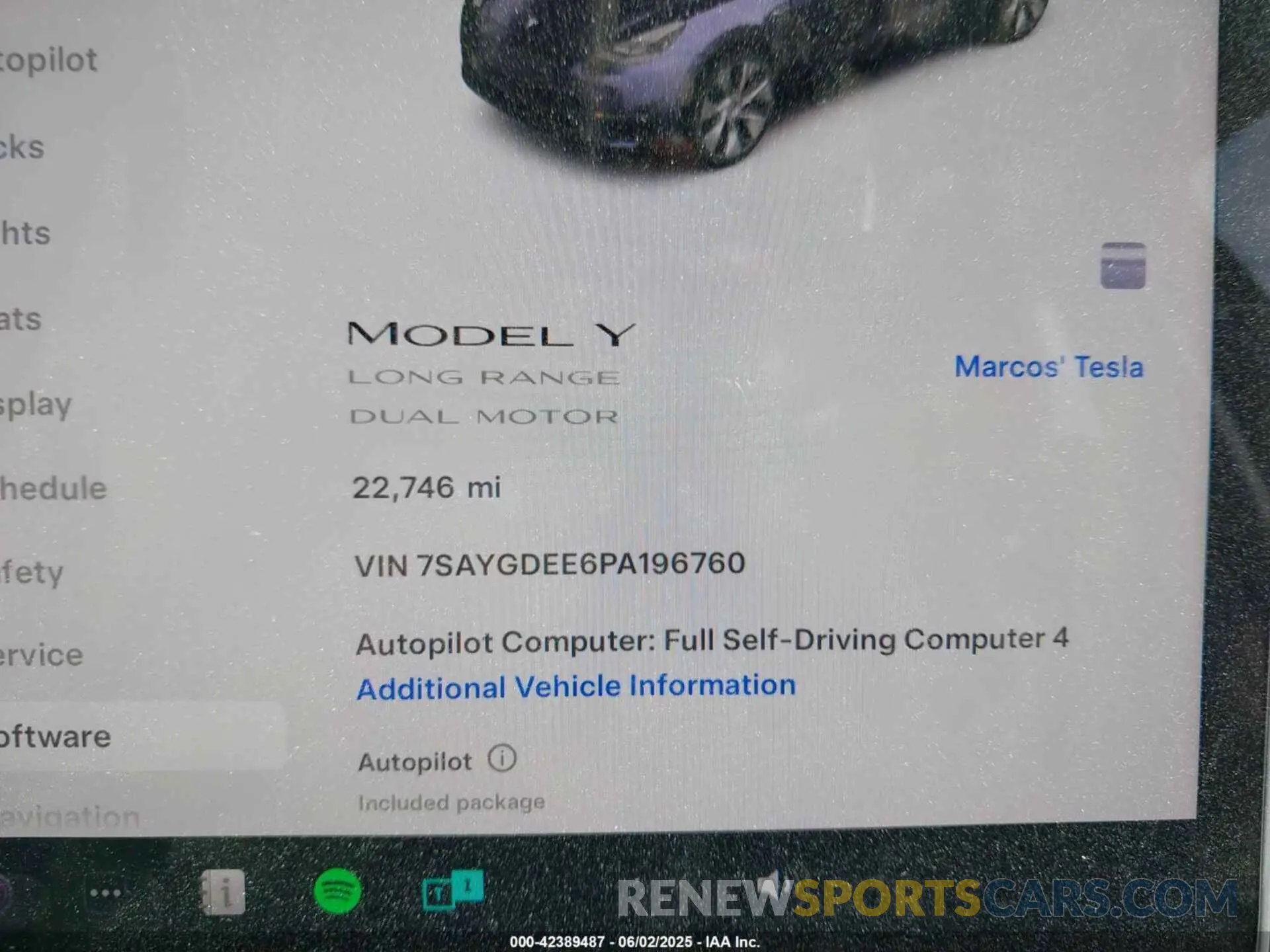 14 Фотография поврежденного автомобиля 7SAYGDEE6PA196760 TESLA MODEL Y 2023