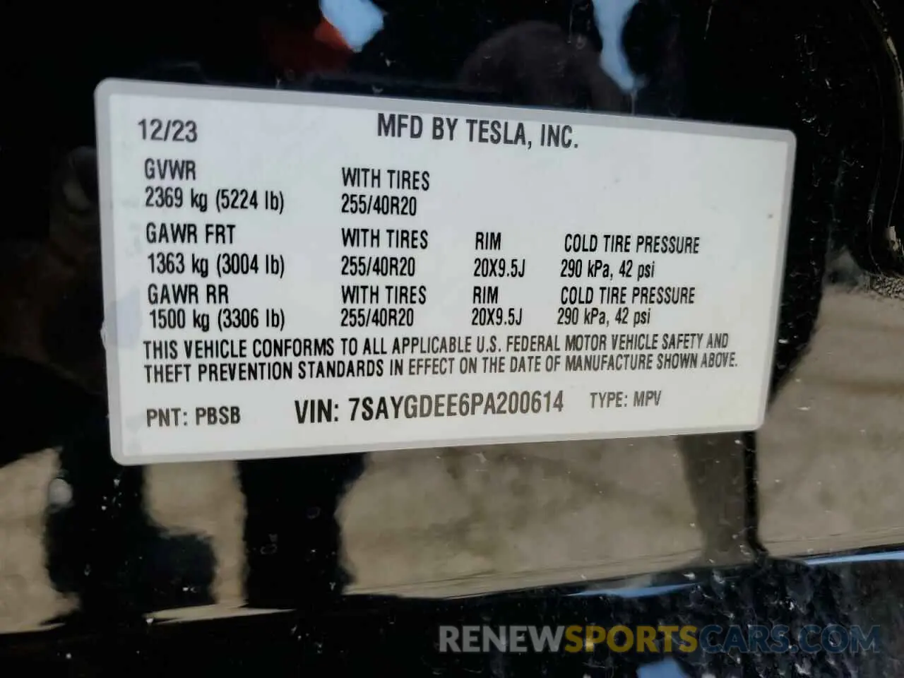 13 Фотография поврежденного автомобиля 7SAYGDEE6PA200614 TESLA MODEL Y 2023