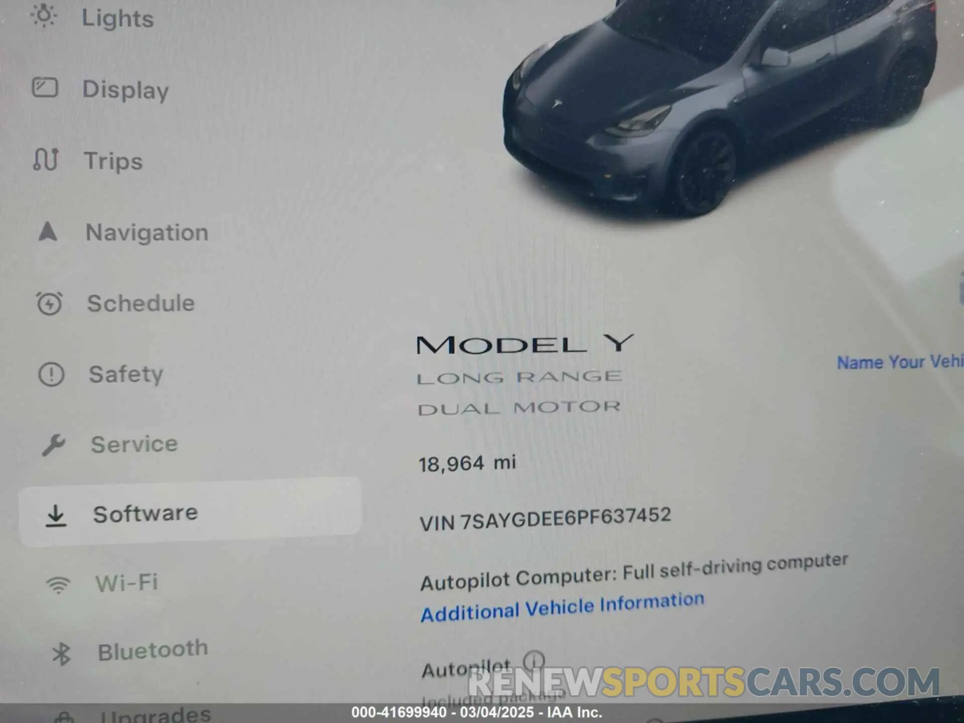 7 Photograph of a damaged car 7SAYGDEE6PF637452 TESLA MODEL Y 2023