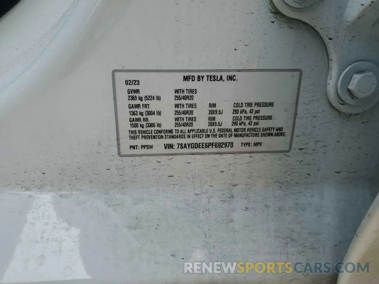 14 Фотография поврежденного автомобиля 7SAYGDEE6PF692970 TESLA MODEL Y 2023