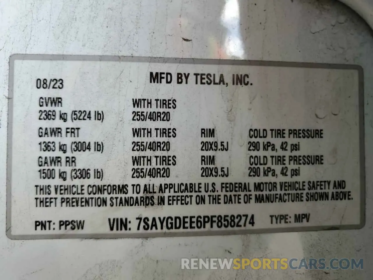 12 Фотография поврежденного автомобиля 7SAYGDEE6PF858274 TESLA MODEL Y 2023