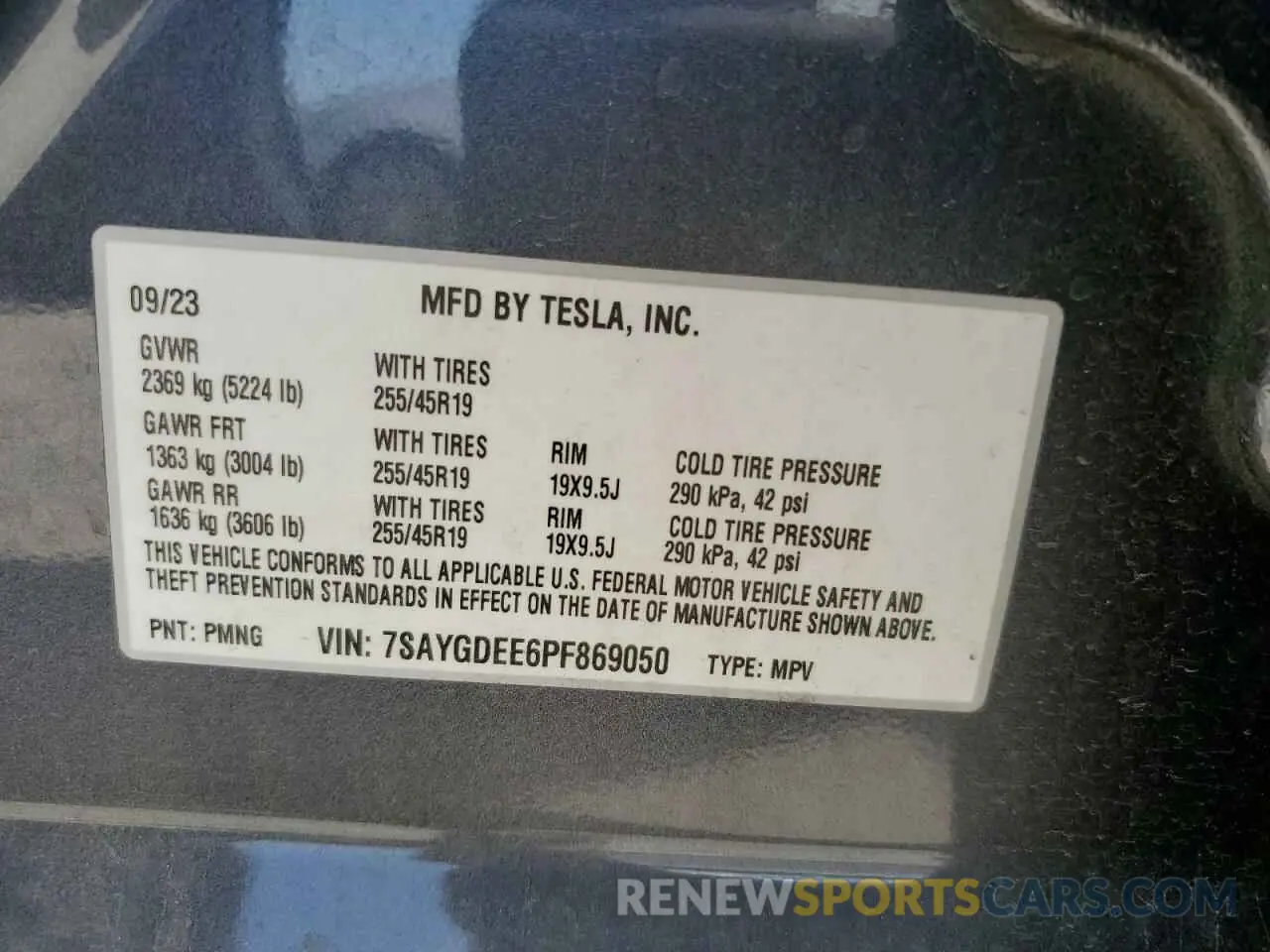 12 Photograph of a damaged car 7SAYGDEE6PF869050 TESLA MODEL Y 2023