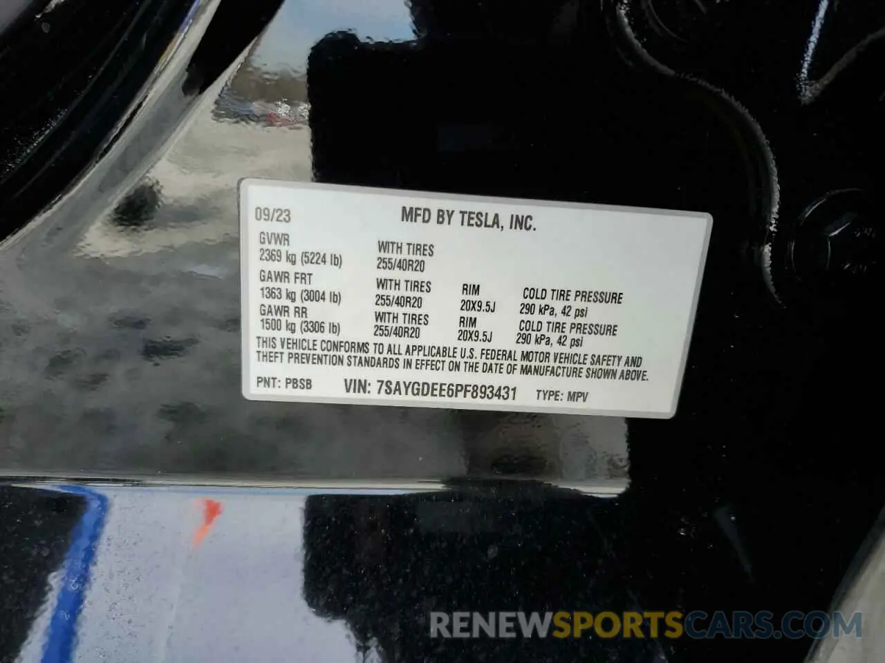 12 Photograph of a damaged car 7SAYGDEE6PF893431 TESLA MODEL Y 2023