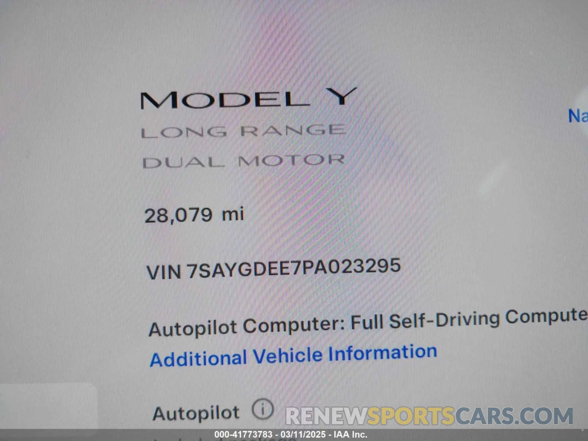 15 Фотография поврежденного автомобиля 7SAYGDEE7PA023295 TESLA MODEL Y 2023