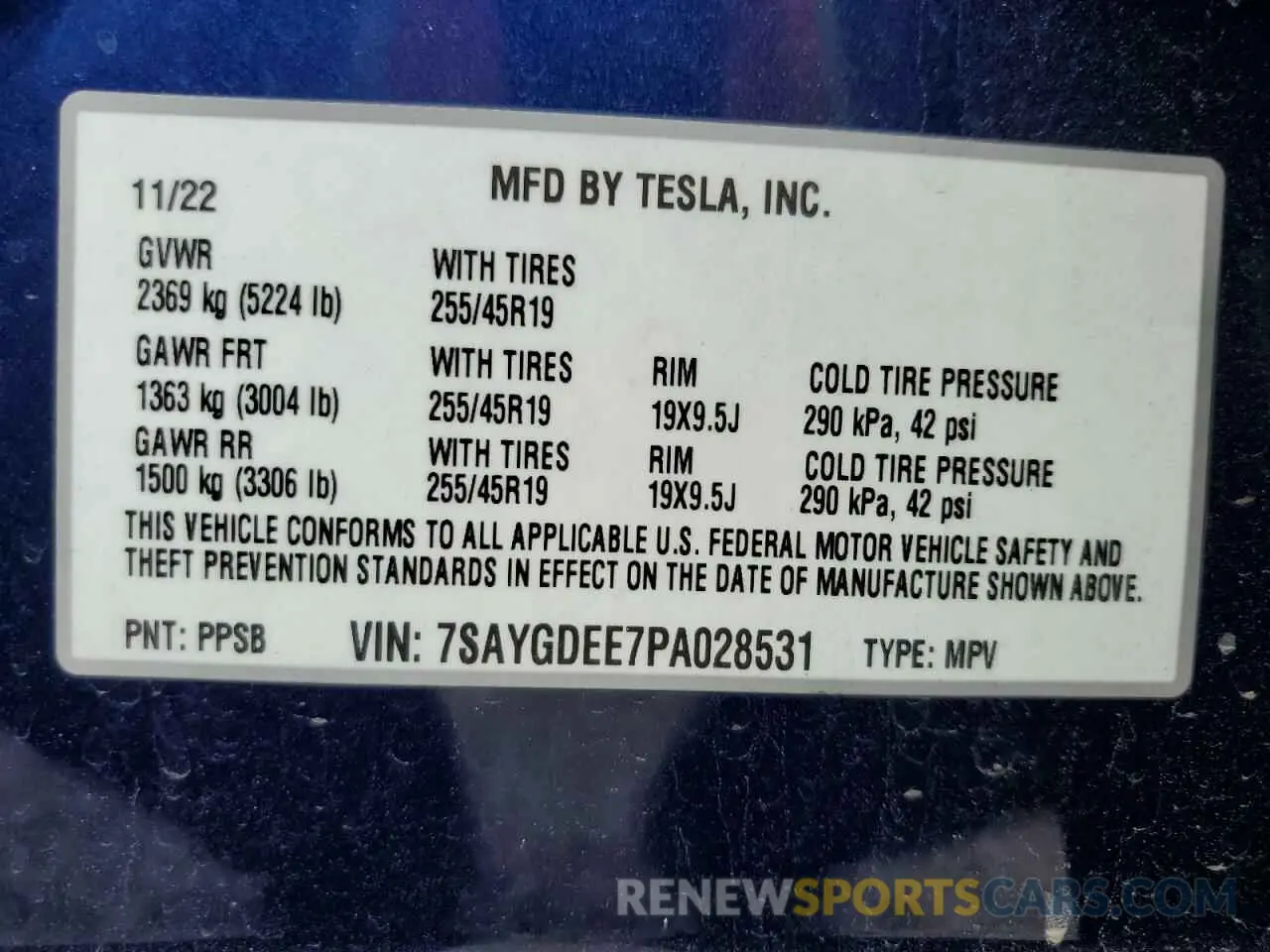12 Фотография поврежденного автомобиля 7SAYGDEE7PA028531 TESLA MODEL Y 2023